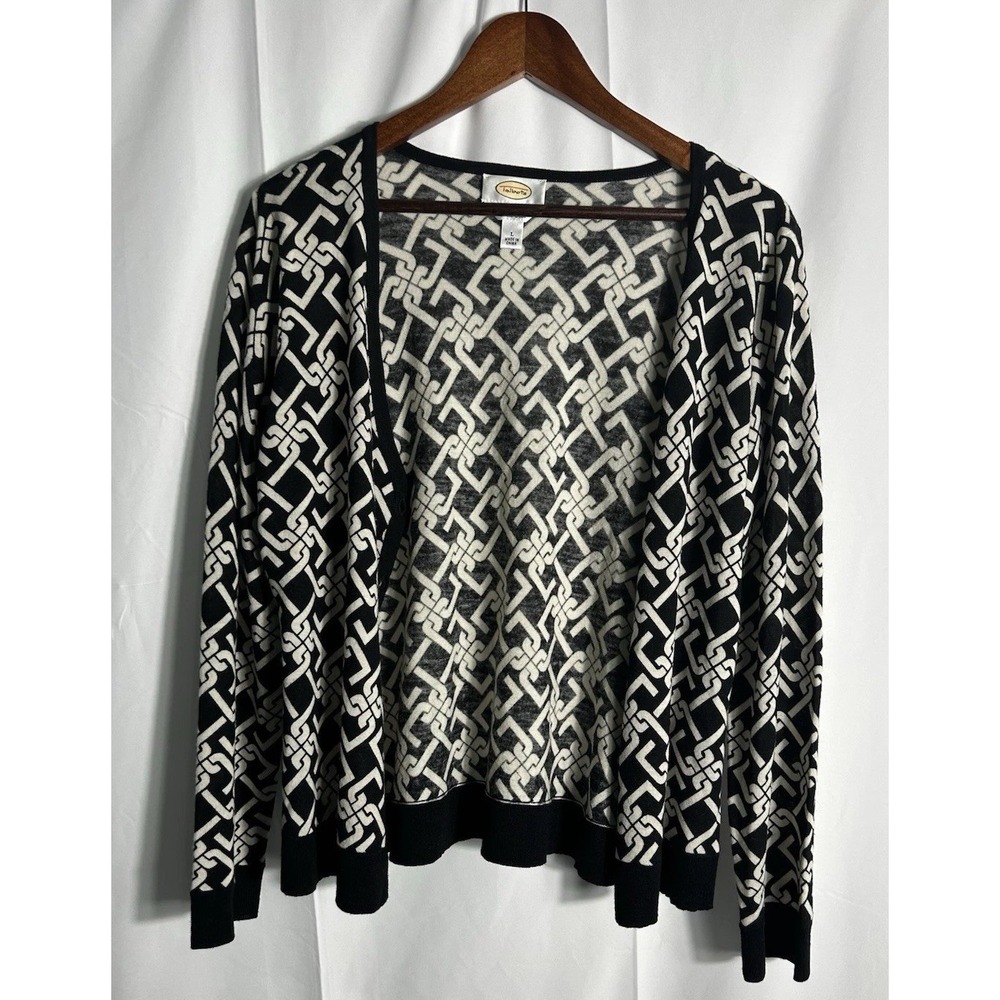 Talbots Womens L Mereno Wool Open Cardigan Lightweight‎ Classic Timeless Mature